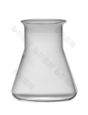 化学实验室玻璃器皿孤立的白色化学实验室玻璃器皿