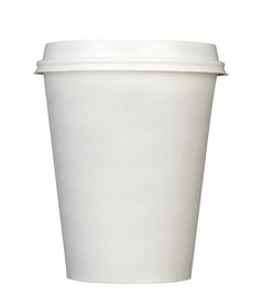 纸咖啡杯孤立的白色纸咖啡杯