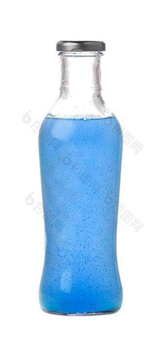 玻璃与蓝色的鸡尾酒孤立的<strong>白色</strong>背景玻璃与蓝色的鸡尾酒