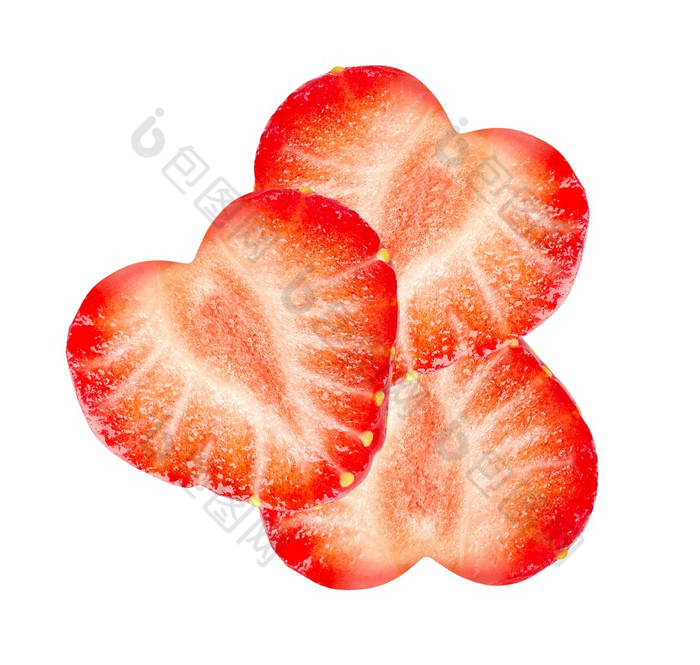 减少草莓孤立的白色背景减少草莓孤立的