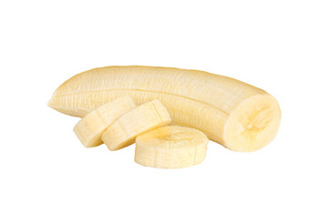 切片香蕉孤立的白色切片香蕉