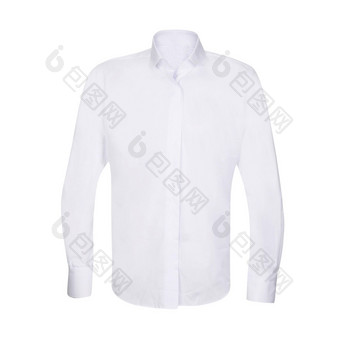 白色衬衫与长袖子孤立的白色背景白色衬衫与长袖子孤立的