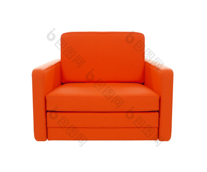 橙色椅子隔离白色橙色椅子