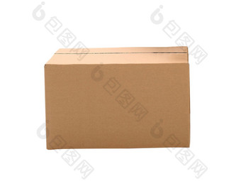 简单的棕色（的）纸箱盒子白色背景简单的棕色（的）纸箱盒子
