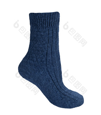蓝色的袜子白色背景蓝色的袜子