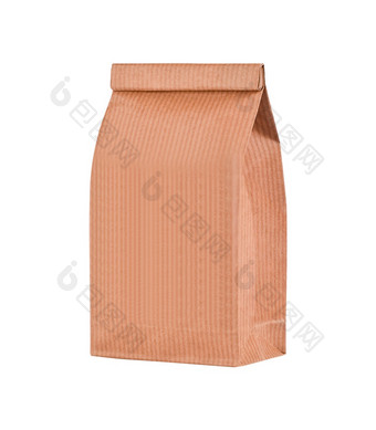 回收棕色（的）纸袋孤立的白色背景回收棕色（的）纸袋