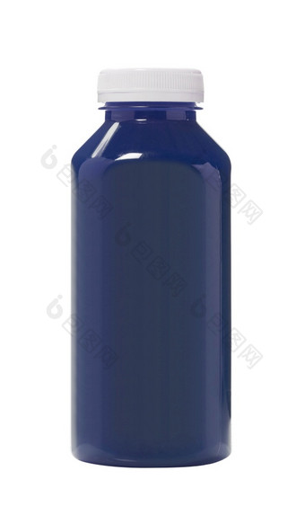 瓶装黑色的水颜色孤立的白色背景瓶装黑色的水颜色