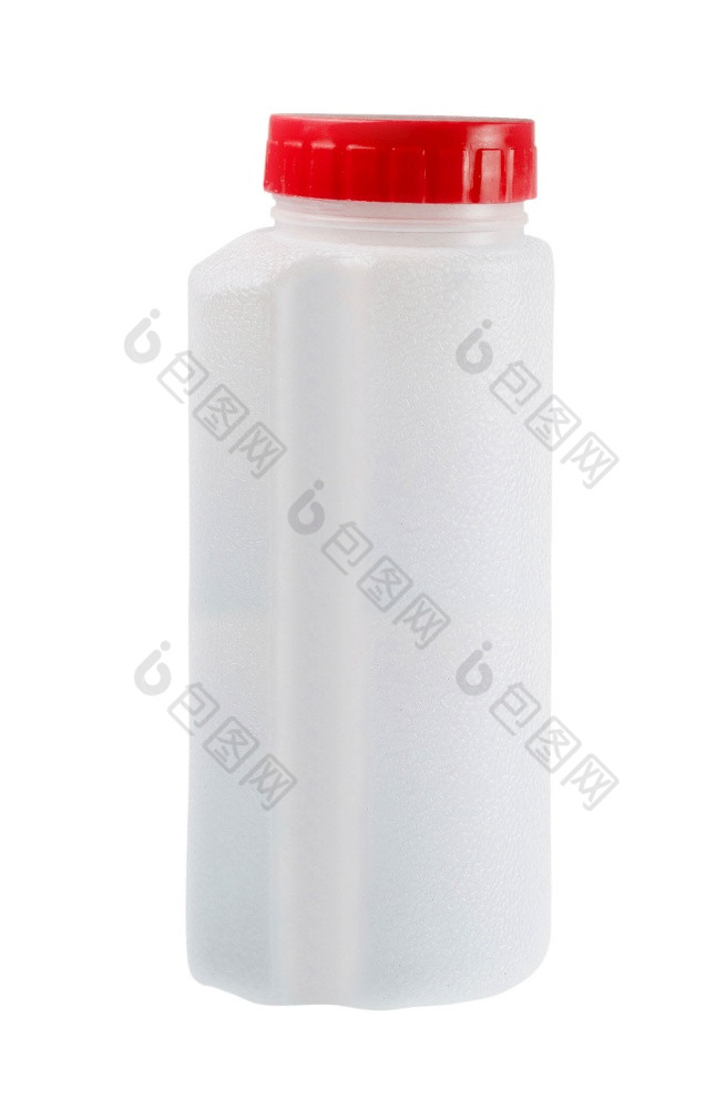 白色塑料瓶孤立的白色白色塑料瓶