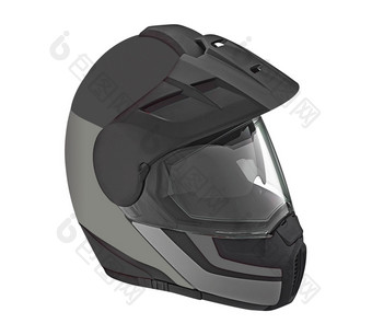 电动机自行车头盔为路安全孤立的白色背景电动机自行车头盔为路安全
