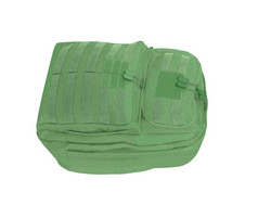 绿色背包为携带你的必要的东西孤立的白色绿色背包为携带你的必要的东西