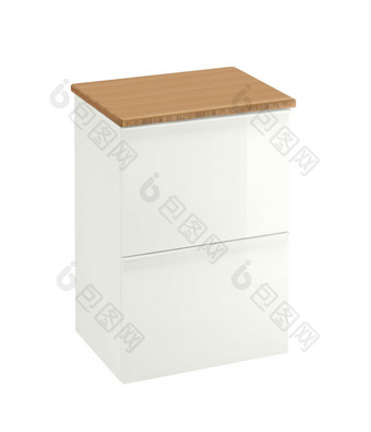 美丽的白色木现代橱柜孤立的白色背景美丽的白色木现代橱柜
