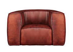 经典棕色（的）皮革扶手椅孤立的白色经典棕色（的）皮革扶手椅孤立的