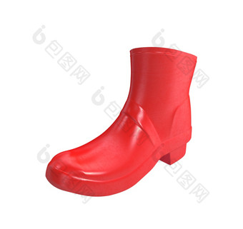 红色的橡胶靴子为孩子们孤立的白色红色的橡胶靴子为孩子们