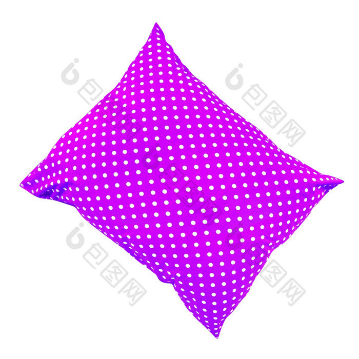 明亮的紫色的枕头孤立的白色明亮的紫色的枕头