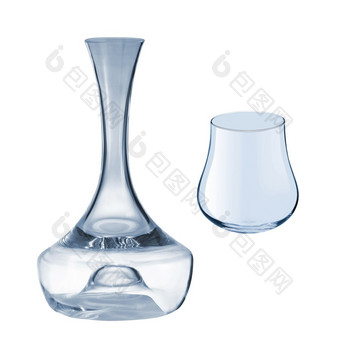 玻璃壶水孤立的白色背景玻璃壶水孤立的