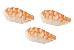 寿司虾孤立的白色背景寿司虾孤立的