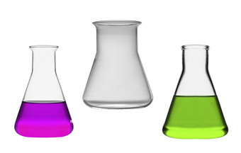 化学实验室<strong>烧瓶</strong>与液体孤立的白色背景化学实验室<strong>烧瓶</strong>与液体孤立的