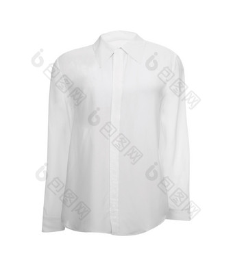 白色衬衫与长袖子孤立的白色背景白色衬衫与长袖子孤立的