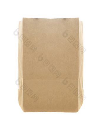 棕色（的）纸袋孤立的白色背景棕色（的）纸袋孤立的