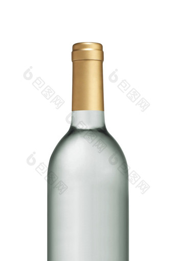 玻璃透明的酒瓶孤立的白色背景玻璃透明的酒瓶孤立的