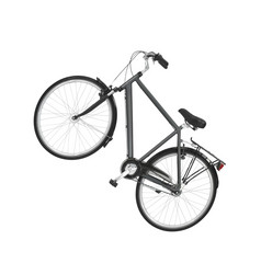 黑色的古董路自行车孤立的白色背景