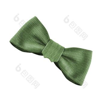绿色弓领带孤立的白色