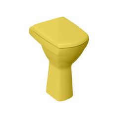 黄色的厕所。。。碗孤立的白色背景