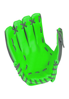 绿色棒球手套孤立的