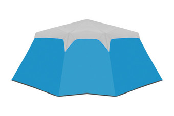 孤立的蓝色的帐篷白色