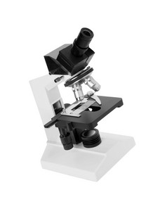 白色显微镜孤立的白色背景白色显微镜孤立的白色