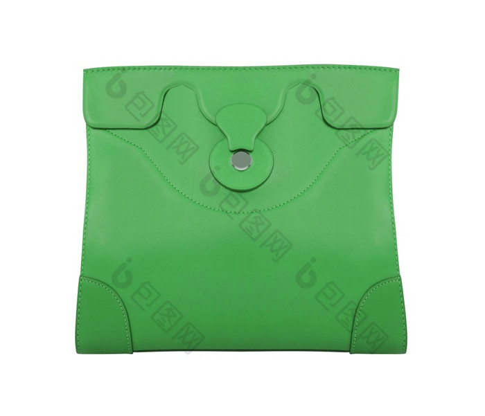 明亮的绿色手提包孤立的白色背景明亮的绿色手提包
