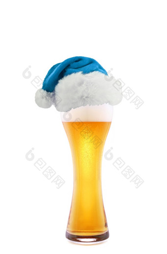 圣诞<strong>老人老人</strong>他与啤酒孤立的白色背景圣诞<strong>老人老人</strong>他与啤酒