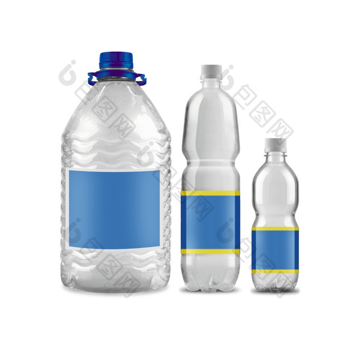 瓶装水大小孤立的瓶装水