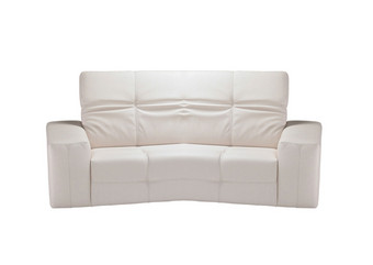 图像现代白色皮革沙发孤立的白色背景图像现代白色皮革沙发孤立的