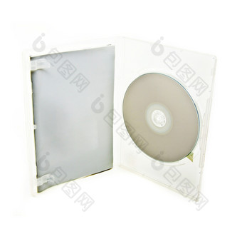 空白盒子和Dvd磁盘孤立的白色背景空白盒子和Dvd磁盘