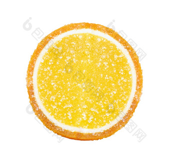 橙色果冻糖孤立的白色橙色果冻糖