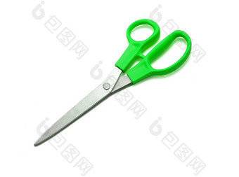 绿色剪刀孤立的白色背景绿色剪刀