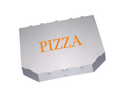 披萨盒子孤立的白色背景披萨盒子