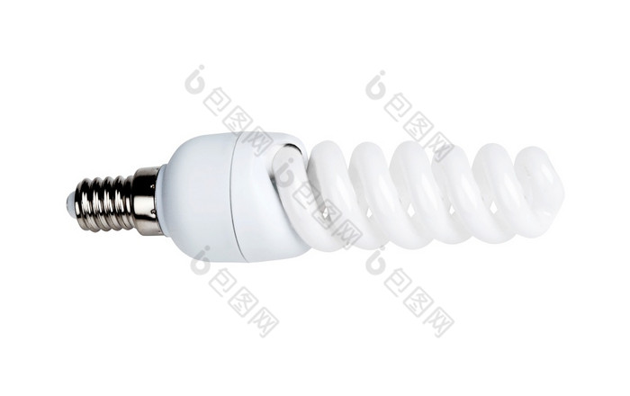 能源储蓄荧光光灯泡孤立的白色背景能源储蓄荧光光灯泡