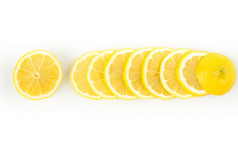 片柠檬孤立的白色背景片柠檬