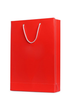 红色的购物袋孤立的白色背景红色的购物袋