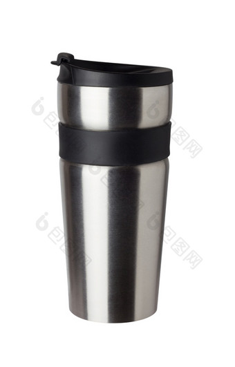 热水瓶旅行滚筒杯孤立的白色背景热水瓶旅行滚筒杯