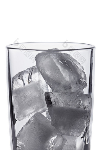 照片空玻璃与冰多维数据集白色背景照片空玻璃与冰多维数据集