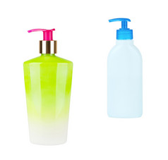 两个塑料瓶孤立的白色背景两个塑料瓶