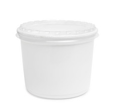 塑料矩形容器为乳制品食物孤立的白色塑料矩形容器为乳制品食物