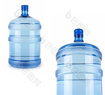 两个大瓶水为交付孤立的白色背景两个大瓶水为交付