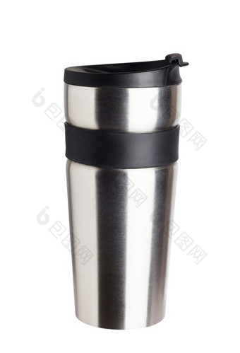 热水瓶旅行滚筒杯孤立的白色背景热水瓶旅行滚筒杯