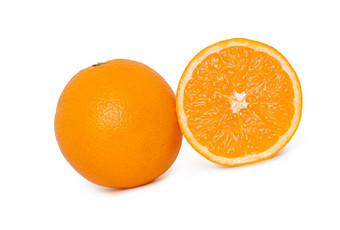 切片橙色水果孤立的白色背景切片橙色水果