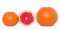 葡萄柚孤立的白色背景葡萄柚