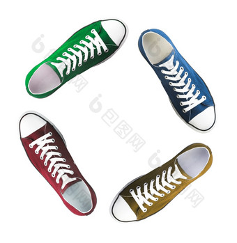 棒球<strong>靴子</strong>运动鞋不同的颜色孤立的白色背景棒球<strong>靴子</strong>运动鞋不同的颜色